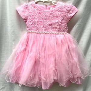 S. square beaded and diamonds laced princess’s dress girl sz 3t